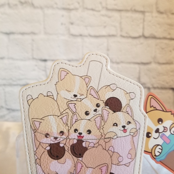 Corgi Puppy Dogs Boba Drink Boxlunch Exclusive Cardholder Wallet New Limited - Picture 5 of 12